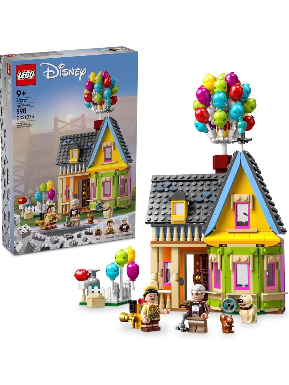 Lego Disney Up Bright Yellow and Blue House with Multicolor Balloons